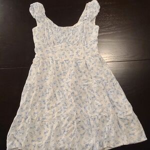 Hollister Floral Blue and White Dress, Small